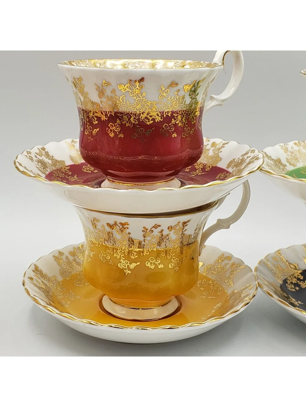 Vintage Royal Albert Teacup and Saucers Regal Series Lot of 4 Bone China England
